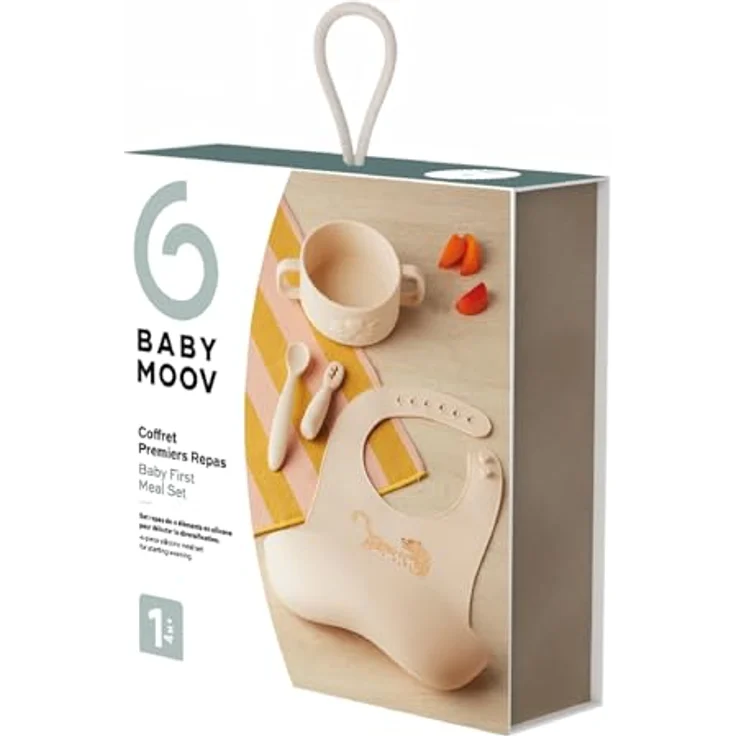 Babymoov Baby Geschirrset Mini Roar - ab 4 Monate - 4er Set Silikon, Baby Lätzchen, 2x Babylöffel, Schüssel, BPA-frei, Spülmaschinenfest – Bild 6