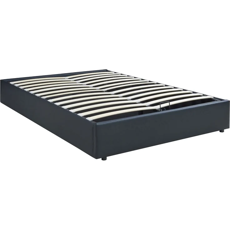 Polsterbett Nola 140x200 cm Kunstleder Schwarz [en. casa] – Bild 3