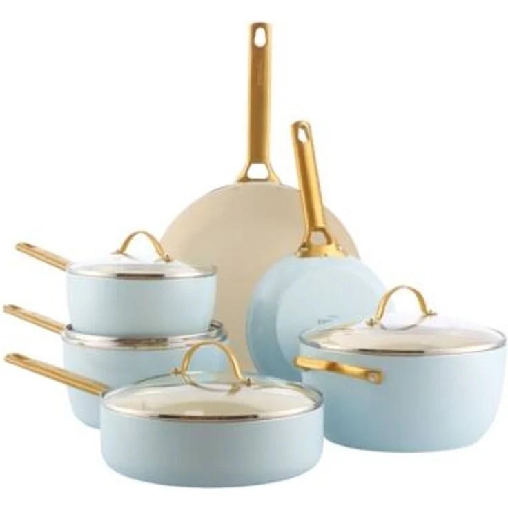 GreenPan Padova Reserve 6 Tlg Topf&Pfannenset Hellblau – Bild 1