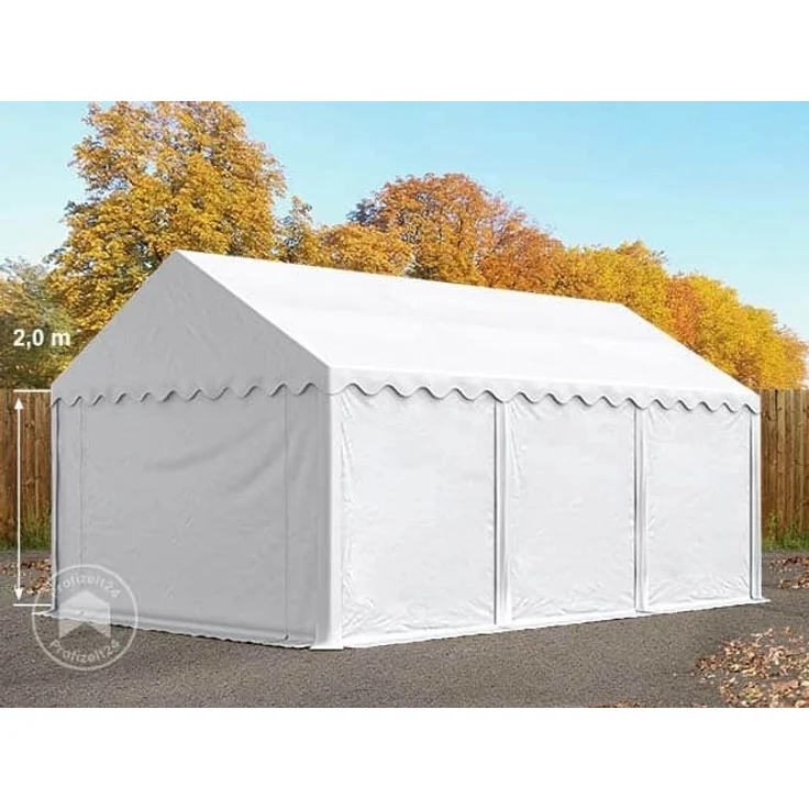 TOOLPORT Lagerzelt 3x6 m Zelthalle Unterstand Weidezelt PVC Plane 700 N wasserdicht in weiß – Bild 1