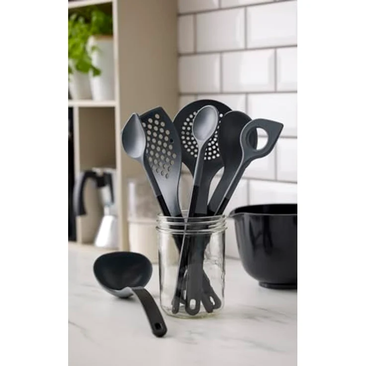 Rosti New Optima Nylon Kochlöffel mit Loch 31 cm Schwarz – Bild 5