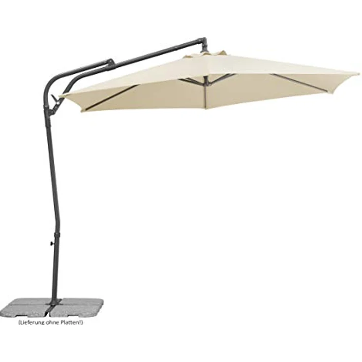 Schneider Sunny Ampelschirm rund Genua, 300 cm Durchmesser, anthrazit, mit Lichtschutzfaktor 50+, wasserabweisend – Bild 1