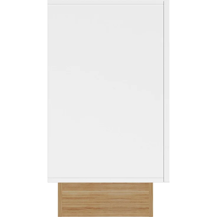ZUBALIYA Sideboard 160x38x75 cm, mit 4 Türen, aus Spanplatte, Weiß / Holzfarben – Bild 17