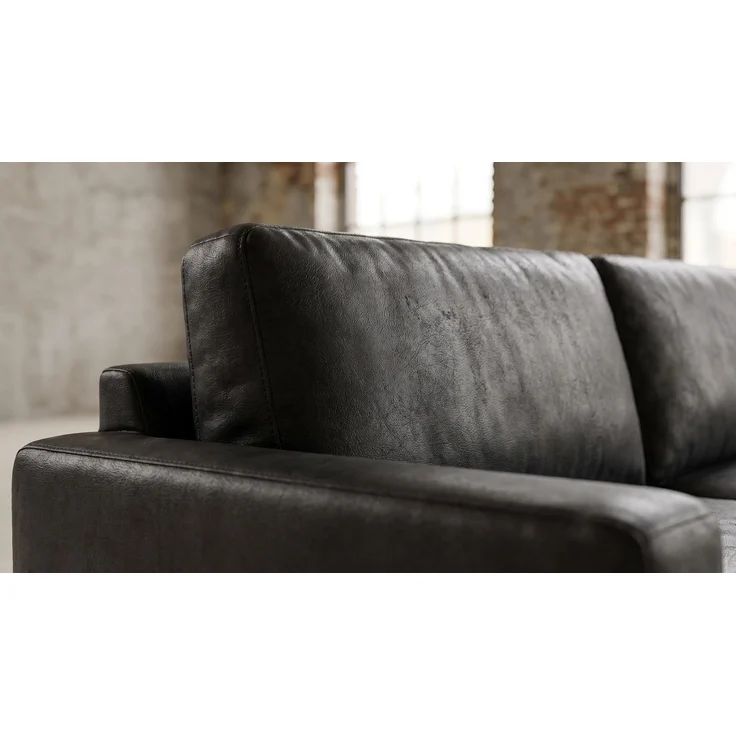 KAWOLA Big Sofa MARLIN Lederfaserstoff schwarz 80 x 168 x 262 cm – Bild 8