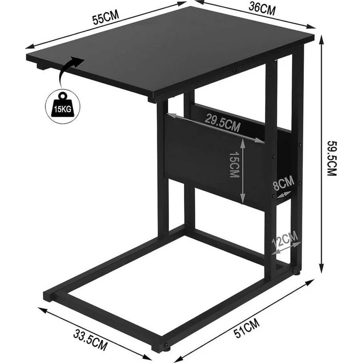 Woltu Beistelltisch (1-St), Kaffeetisch Couchtisch Sofatisch aus Metall MDF – Bild 2