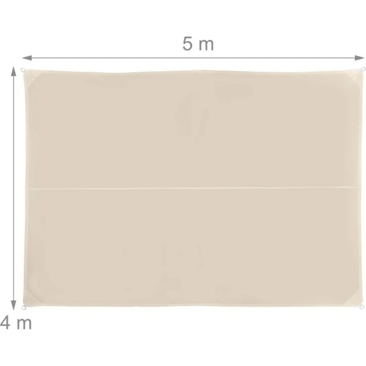 Relaxdays Rechteckiges Sonnensegel beige – Bild 4
