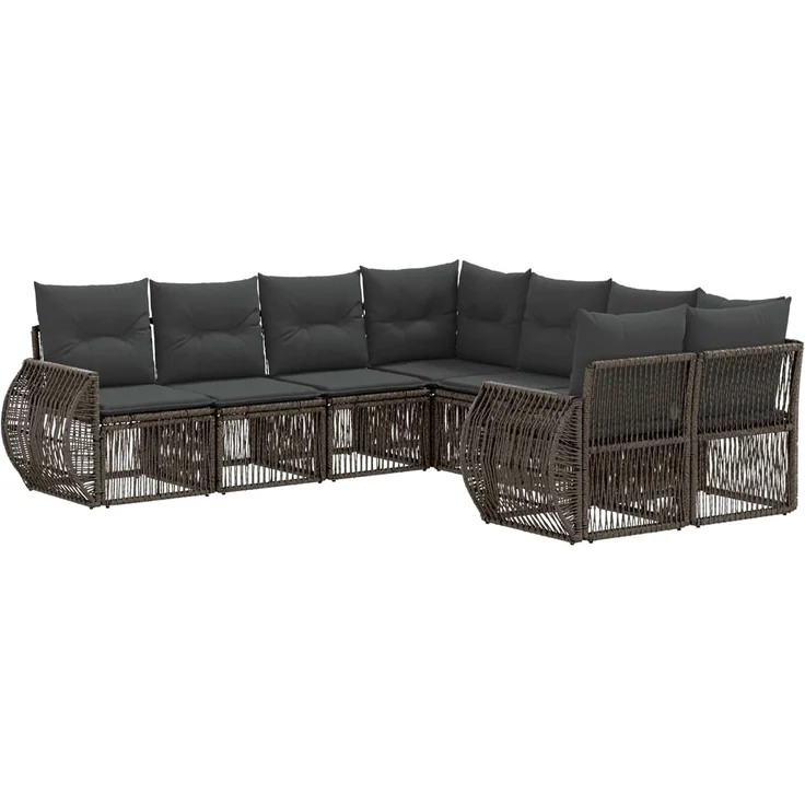 vidaXL Gartensofa-set 8 stk. 8-Sitzanzahl Grau Poly-Rattan 3435611 – Bild 2