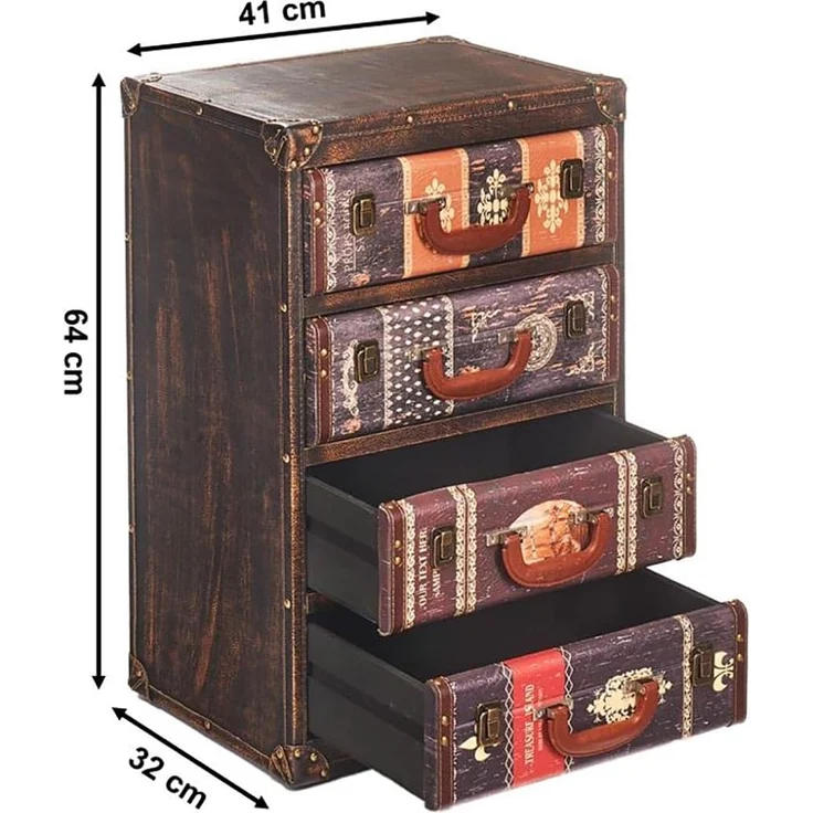 Kobolo Regal Kommode TAIO aus MDF mit bedrucktem Kunstleder – Bild 3