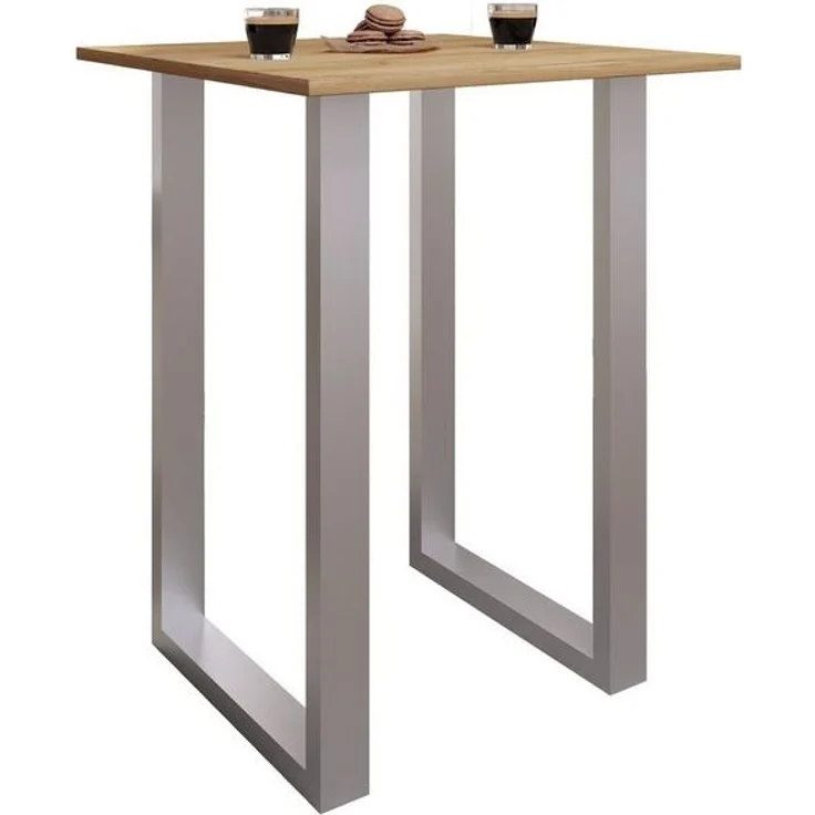 VCM Bartisch Xona 920114 Silber / Honig-Eiche H. 102 x B. 80 x T. 50 cm – Bild 4