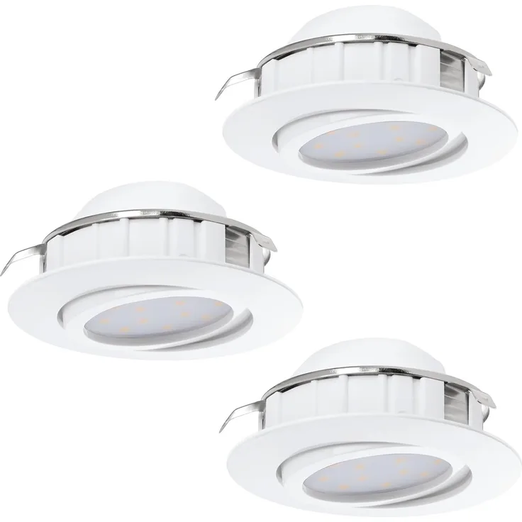 Eglo 95851 3er-Set Hochvolt LED Einbauleuchte PINEDA Ø 8,4cm in weiß 3000K schwenkbar