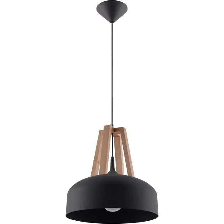 Sollux CASCO Hängelampe rund schwarz, braun 1-flg. E27