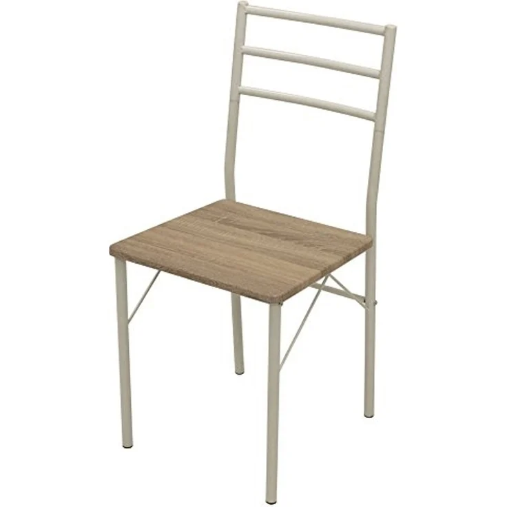 DEGAMO KÖLN Essgruppe 3-teilig, Metall + MDF, weiss/eichefarben, Tisch 80x60cm – Bild 2