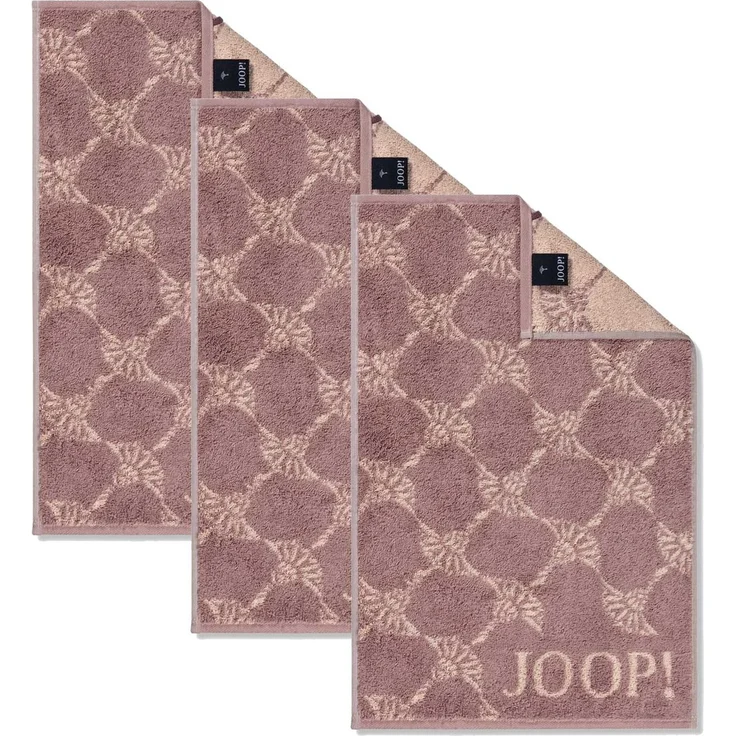 JOOP! Gästetuch Classic Frottierkollektion, 3er Pack - Walkfrottier Rosa Cornflower 30x50cm – Bild 1