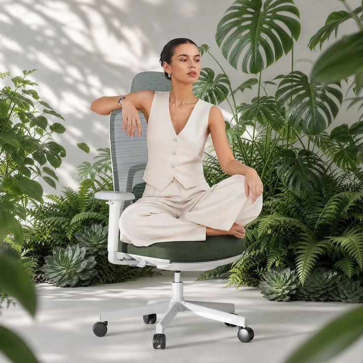 FLEXISPOT Bürostuhl Ergonomischer Bürostuhl Premium mit Fußstütze und 10D-Lordosenstütze (Synchronmechanik bis 135°, 2D-Kopfstütze), Höhenverstellbarer Schreibtischstuhl für Homeoffice & Büro – Bild 3