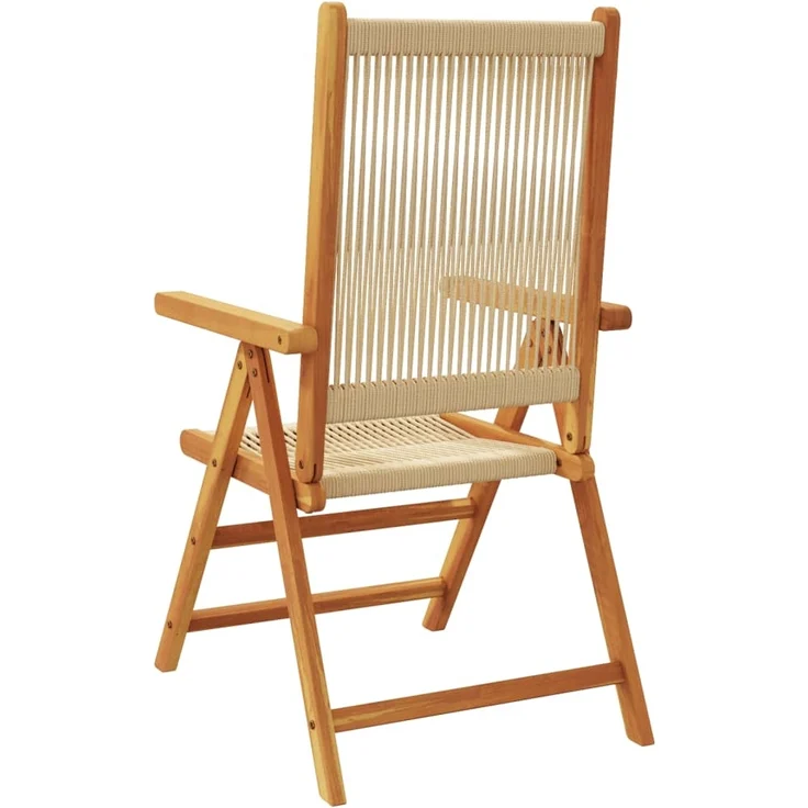 vidaXL Gartenstuhl Verstellbar 6 Stk. Beige Massivholz Akazie 3214536 – Bild 5