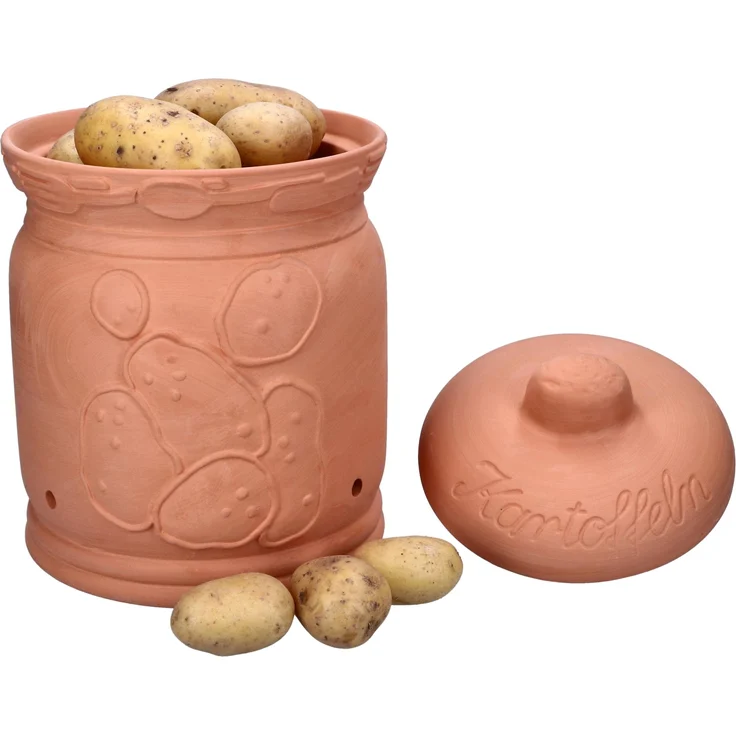 Terra Kartoffeltopf mit Deckel Ø 19,3cm aus Terrakotta Aufbewahrungsbox Ton – Bild 1
