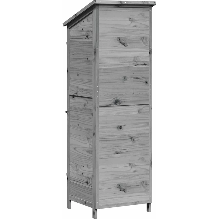 vidaXL Gartenschuppen Grau 59,5 x 56 x 176,5 cm Massivholz aus Fichte 42033446 – Bild 7