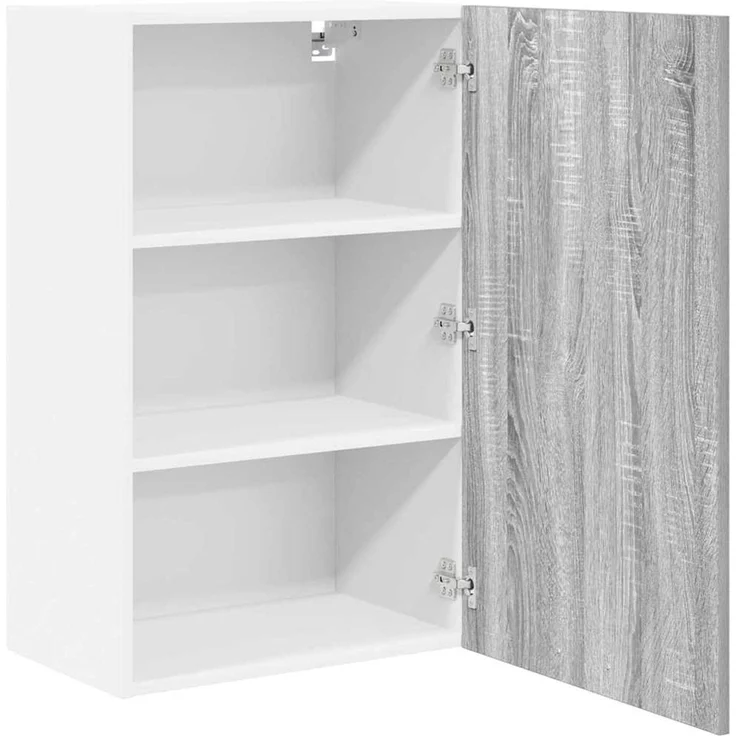 Küchen-Hängeschrank, Wandschrank Grau Sonoma und Weiß 50 x 31 x 80 cm Holzwerkstoff – Bild 5