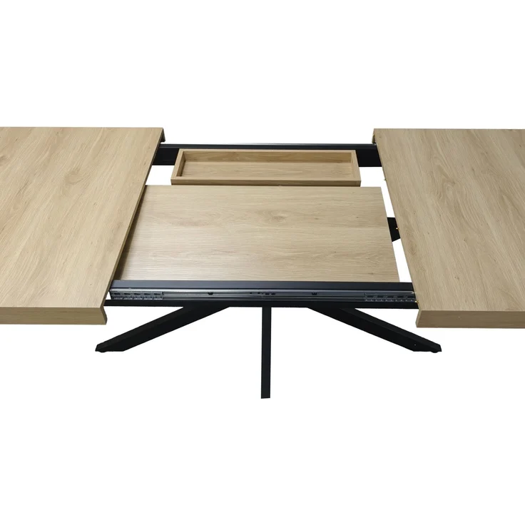 Esstisch 140-180x80x76 cm aus MDF und Metall mit Hidden Storage und Ausziehfunktion – Bild 10