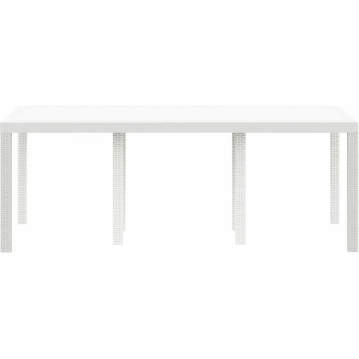 vidaXL Gartentisch Weiß 200 x 100 x 73 cm Poly-Rattan 871690 – Bild 4