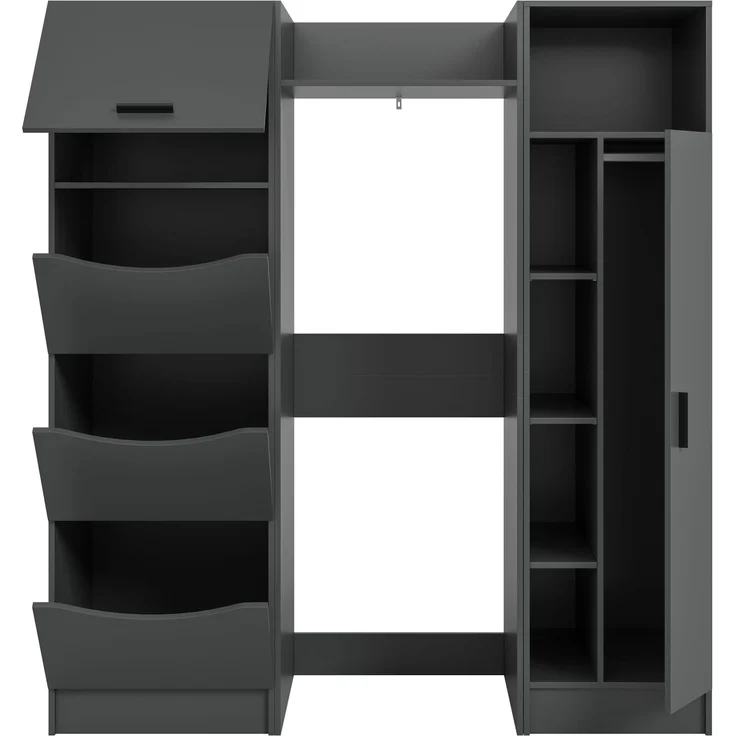 Waschmaschienenumbau Set (B/H/T: 166x195x62 cm) in anthrazit Nachbildung – Bild 4