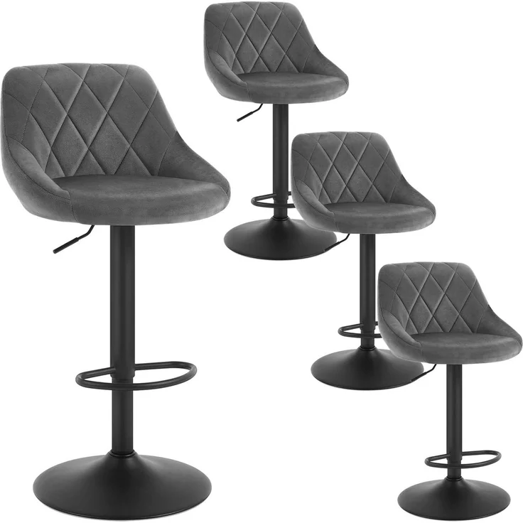 Woltu Barhocker (4 St), Gute gepolsterte Sitzfläche Höhenverstellbar Drehbar – Bild 1