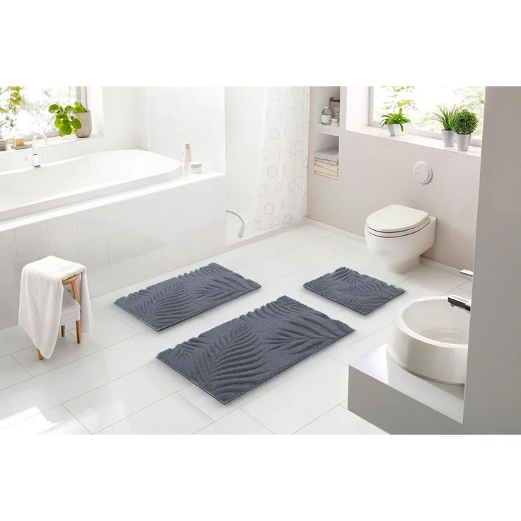 Badematte >FERYA< in anthrazit, 100% Polyester MAGICSOFT - 60 x 50 x 1,8 cm (LxBxH) – Bild 2