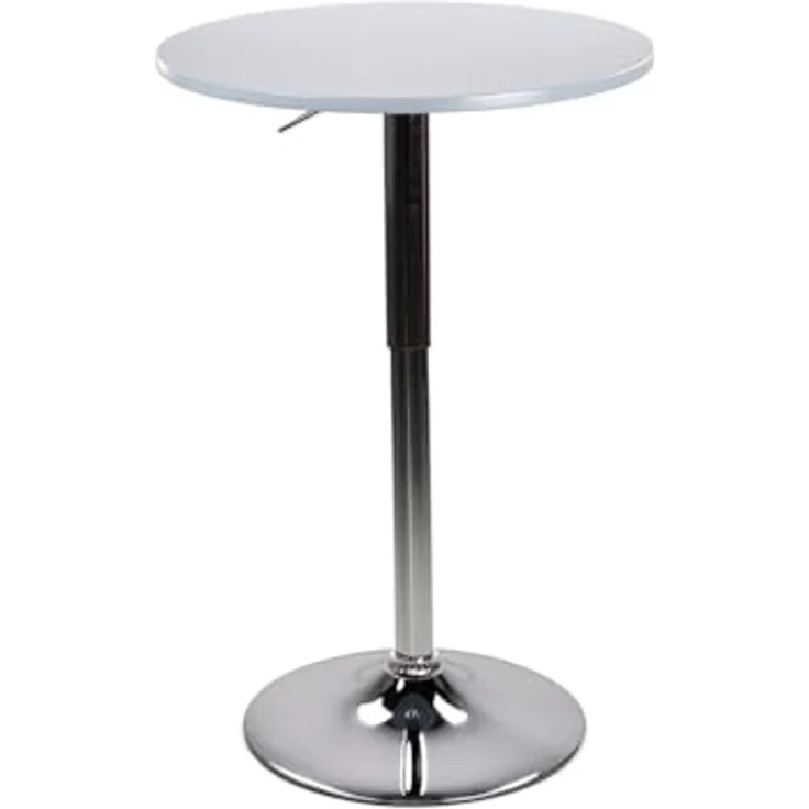 Brigros WeHome - Bartisch, hoher Couchtisch, höhenverstellbarer Couchtisch, quadratischer oder runder Tisch, Küchentisch erhältlich (Grau, rund) – Bild 2