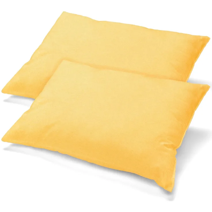 aqua-textil Classic Line Baumwoll Kissenbezug 2er-Set 40x70 cremegelb Kissen Bezug Reißverschluss Jersey Kissenhülle