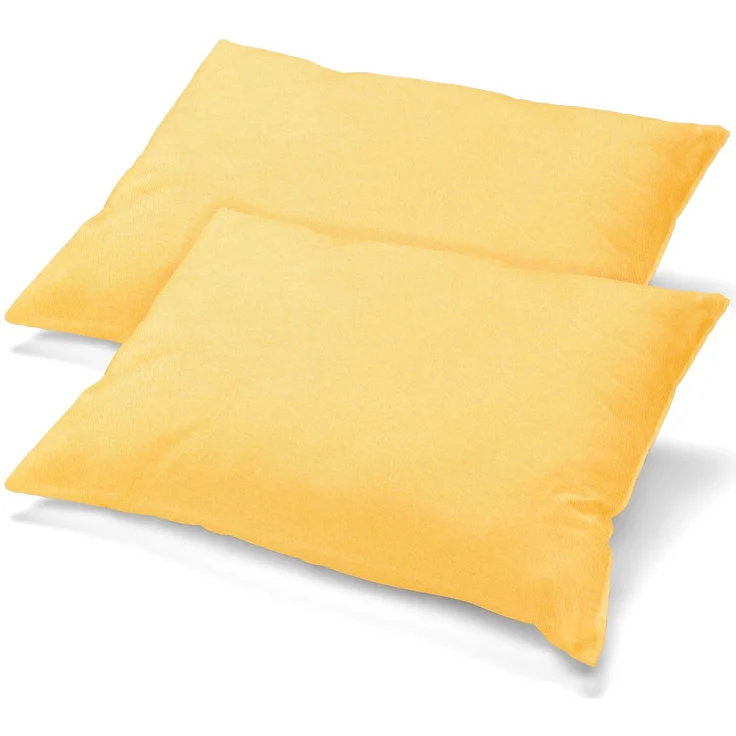 aqua-textil Classic Line Baumwoll Kissenbezug 2er-Set 40x70 cremegelb Kissen Bezug Reißverschluss Jersey Kissenhülle
