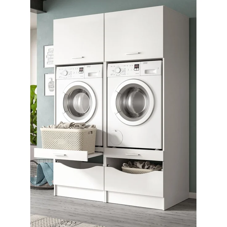 Waschmaschinenumbau Set Flexy in weiß 132 x 195 cm – Bild 1