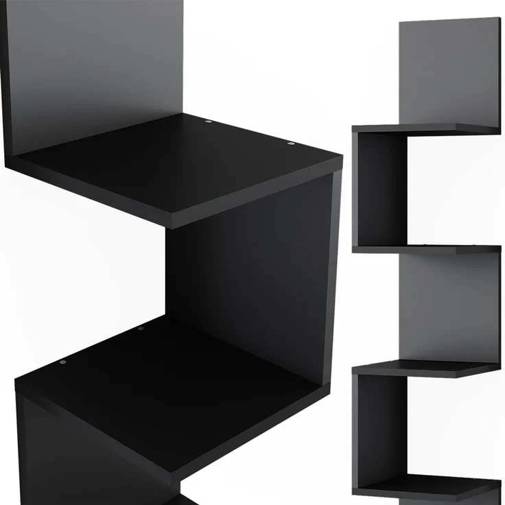 Eckregal Paolo Schwarz 28 x 175.4 cm mit 5 Fächern Vicco – Bild 6