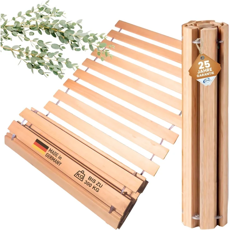 Coemo Rollrost DELUXE 70 x 190 cm Rolllattenrost 21 massive Leisten – Bild 8