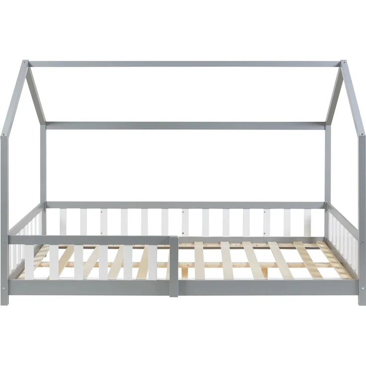 Hausbett Hesel mit Rausfallschutz 120x200cm Grau [en. casa] – Bild 4
