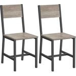 Vasagle Esszimmerstühle, Küchenstühle, 2er Set, Metallrahmen, für Esszimmer, Wohnzimmer, Küche, greige meliert-mattgrau