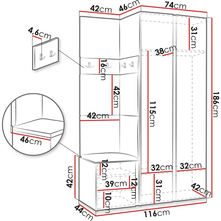 Garderoben-Set Monati XXVI (Farbe: Cashmere, Soft 011) – Bild 4