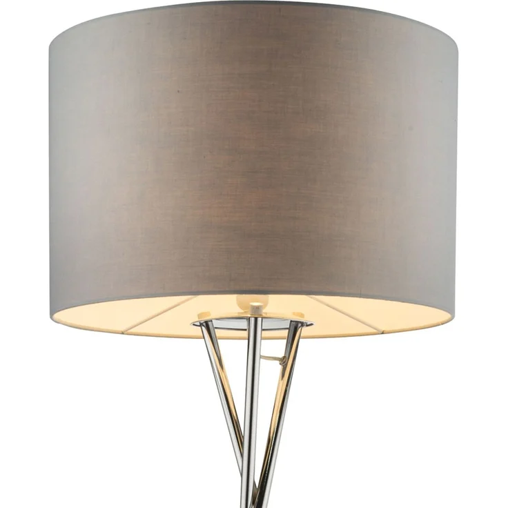 LED Stehleuchte, chrom, Textil grau, H 160 cm – Bild 8