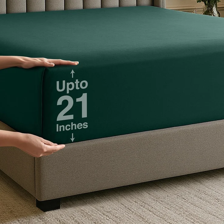 Utopia Bedding Queensize-Spannbetttuch, tiefe Taschen, extra tiefes Spannbetttuch, passend für Matratzen bis zu 53,3 cm, schrumpft und lichtbeständig, pflegeleicht, nur 1 Spannbetttuch, tiefe Tasche – Bild 1