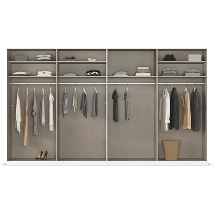 Rauch Möbel Alabama, Kleiderschrank für Schlafzimmer, Kinderzimmer, Wohnzimmer, Garderobe, Flur, 8-türig, mit Zubehör Classic, Farbe Beige/Eiche Artisan. Holz, Breite 360 cm – Bild 6