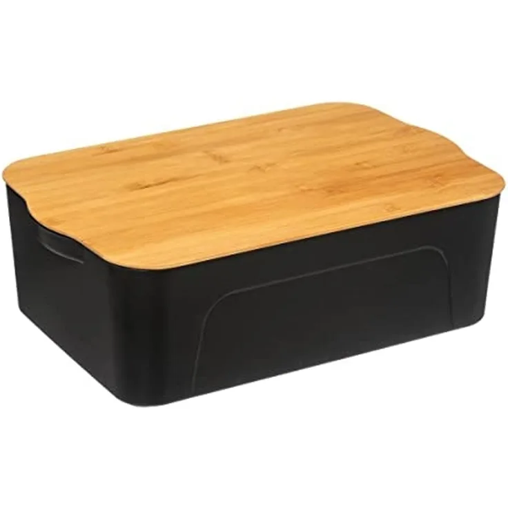 5five Kunststoffbox mit Bambusdeckel 13 5 L schwarz
