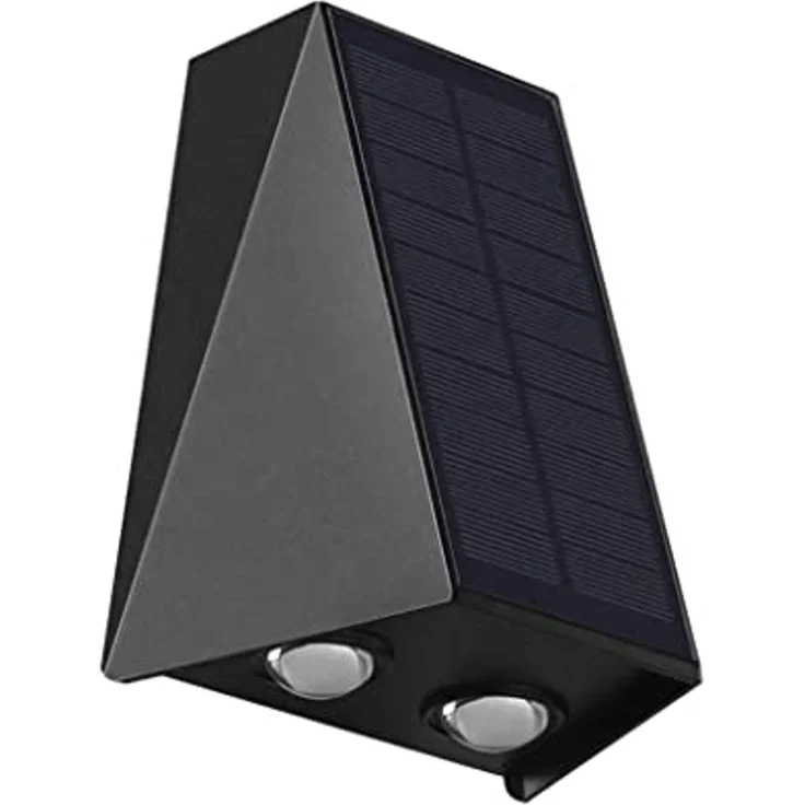 Arnusa LED Außen-Wandleuchte Solar Wandleuchte Wandstrahler Wandlampe LED UP-Down kabellos, Tageslichtsensor, LED fest integriert, Warmweiß – Bild 2