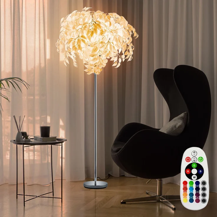 LED RGB Blätter Stehleuchte in weiß für den Wohnraum LEAVY – Bild 5