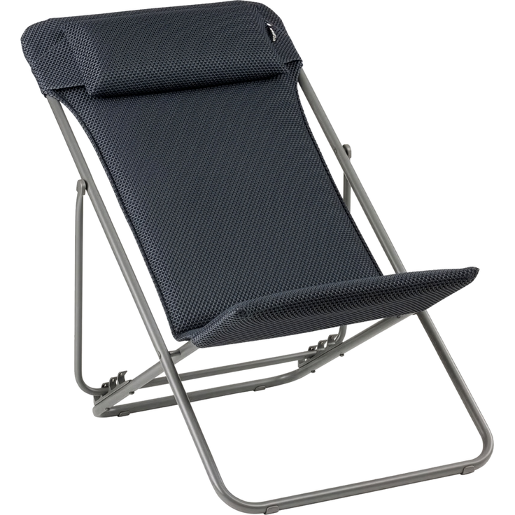 MAXI TRANSAT Gartenstuhl, BeComfort-Bezug in Dark Grey, Stahlrohrgestell in Titane