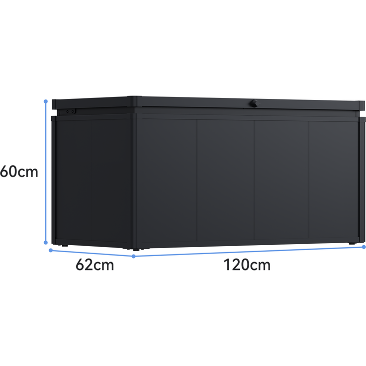 Weide Noble Gartenbox 450 L | Aufbewahrungsbox aus Stahl | Anthrazit – Bild 3