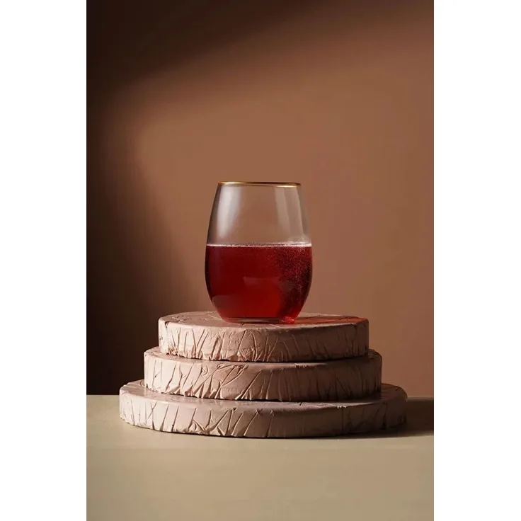 Hermia Concept 'PB-420725' Gläser-Set (6-teilig), Gold, 7,2 x 7,2 x 12 cm, 570 ml