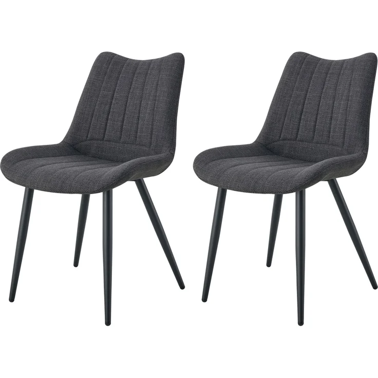 Stuhl 2er Set Helsinki Stühle in Anthrazit - gemütliches Design - B/H/T: 53x86x59 cm – Bild 1