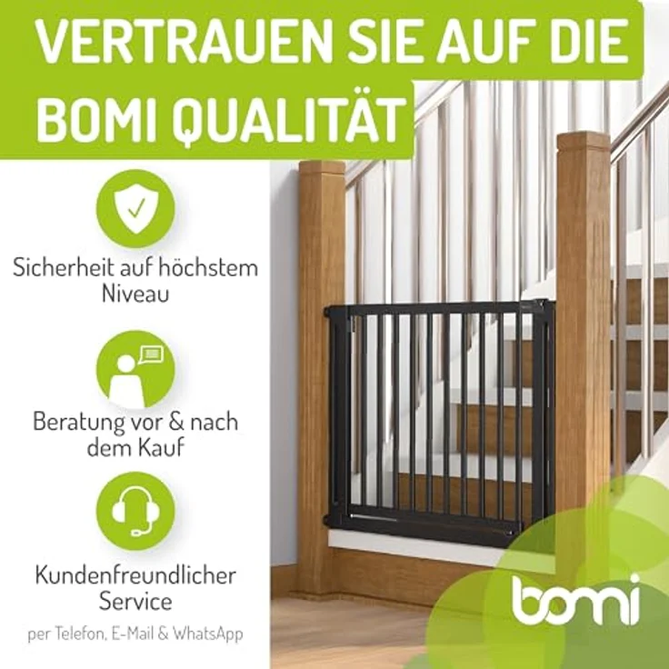 BOMI Türschutzgitter Miko PEFC geprüftes Buchenholz 63-161 | Ohne Bohren | 90° Stop |Tuerschutzgitter XXL Durchgang | Treppengitter zum Klemmen für Baby – Bild 9
