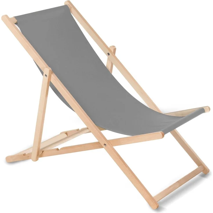 Green Blue Liegestuhl Sonnenliege Klappbar aus Buchholz ohne Armlehne Sonnenliege Gartenliege Liege (Grau)