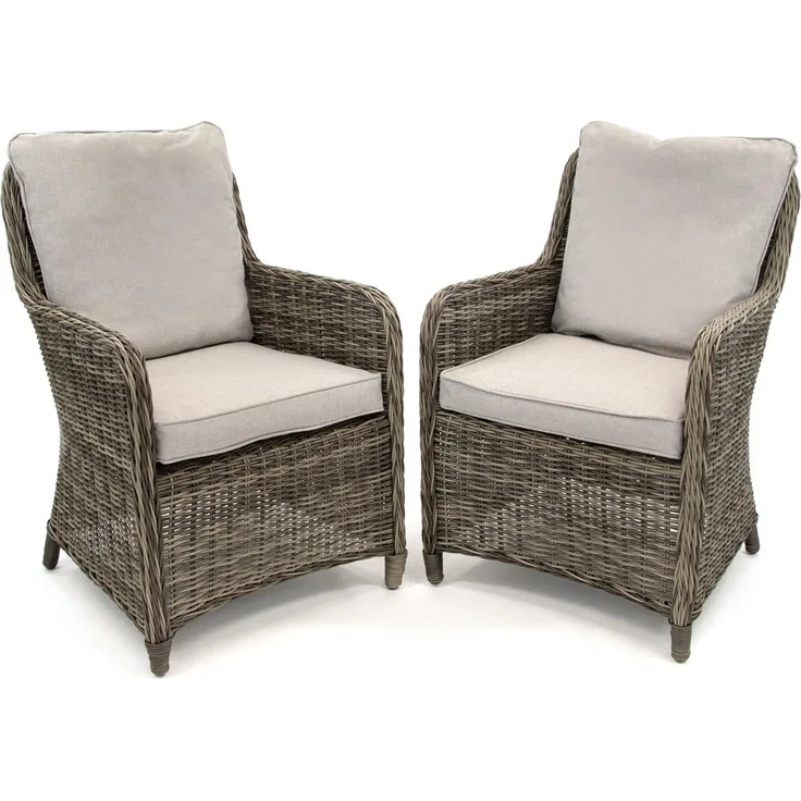 2er Set Ria Gartensessel, Polyrattan, grau