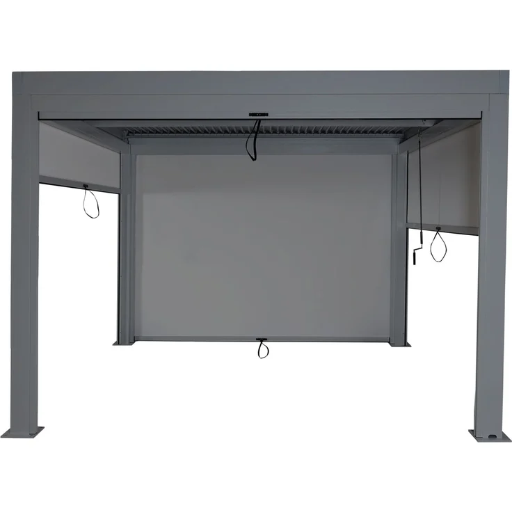 Mendler 'HWC-L46' Pergola, Regenrinne sturmfest, Aluminium anthrazit, 3x3m – Bild 8